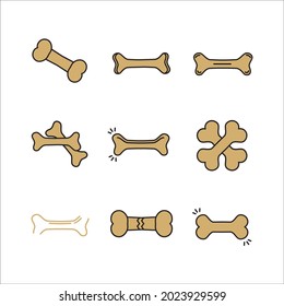 dog bone set. dog bone pack symbol vector elements for infographic web