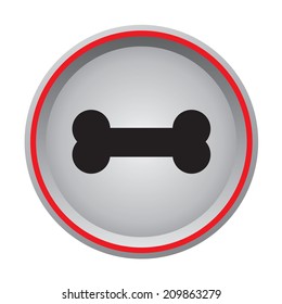 dog bone sign icon circular button