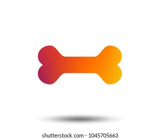 Dog bone sign icon. Pets food symbol. Blurred gradient design element. Vivid graphic flat icon. Vector