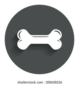 Dog bone sign icon. Pets food symbol. Circle flat button with shadow. Modern UI website navigation. Vector