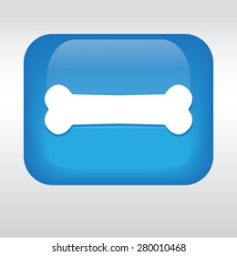 Dog bone sign icon. Pets food symbol. blue icon.