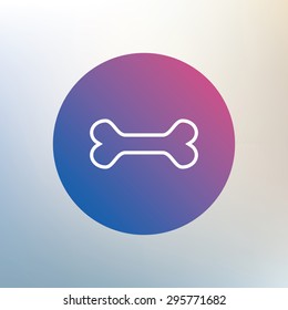 Dog bone sign icon. Pets food symbol. Icon on blurred background. Vector
