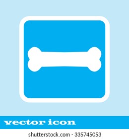 Dog bone sign icon. Pets food symbol.  blue icon.