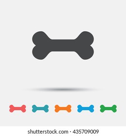 Dog bone sign icon. Pets food symbol. Graphic element on white background. Colour clean flat dog bone icons. Vector