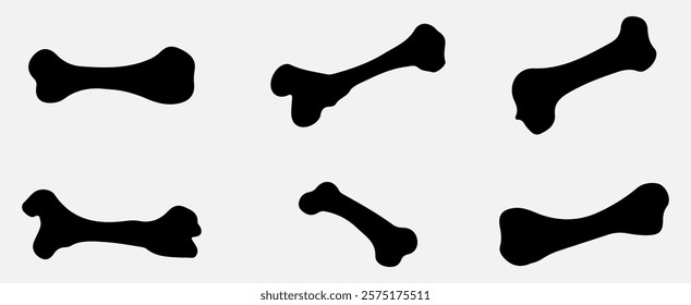 Dog Bone Silhouette in Black, Clean Vector Art for Pet-Related Projects and Modern Designs