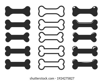 Dog bone silhouette shape label design  Strong dog bone structure Isolated white background 