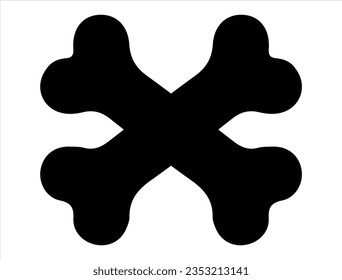 Silueta de hueso de perro arte vectorial fondo blanco
