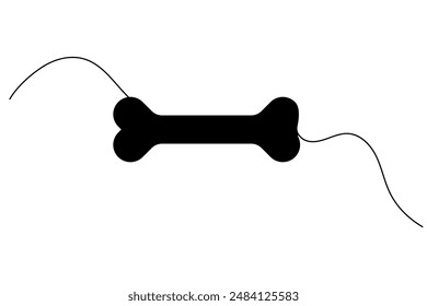 Dog bone silhouette vector art illustration and isolated outline drawing