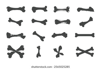 Dog bone silhouettes, Dog bone clipart, Dog done vector icon, Bone silhouette, Dog bone vector bundle