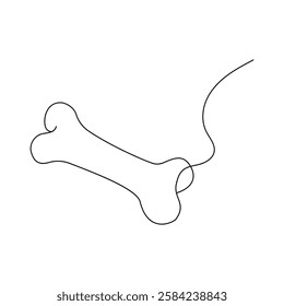 Dog bone single-line art on a white artboard captures the playful simplicity of a dog’s favorite treat, using a continuous line to form its shape with minimalistic elegance