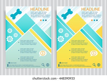Dog bone symbol on vector brochure flyer design layout template. Business modern template