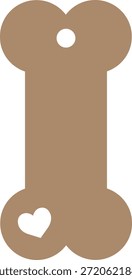 marca de osso de cachorro etiqueta de animal de estimação bonito coração decoração dom tag cachorrinho acessório vetor simples design estilo artesanal