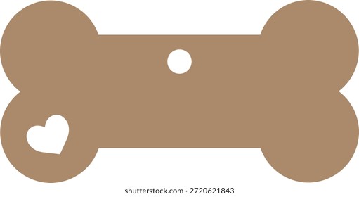Etiqueta de hueso de perro Etiqueta de mascota linda Etiqueta de regalo de decoración de corazón Accesorio de perro de cachorro Diseño de Vector simple Estilo hecho a mano