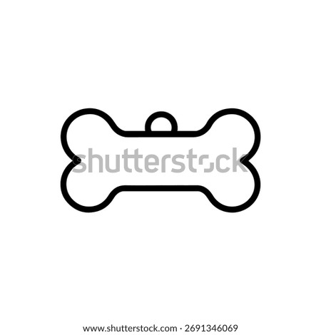 Dog bone tag outline icon vector flat illustration design.