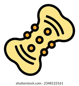 Dog bone toy icon outline vector. Pet shop. Animal accessory color flat