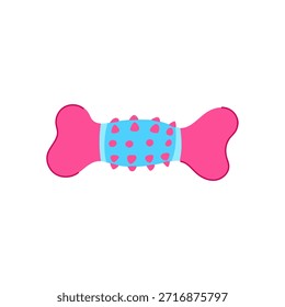Ilustración vectorial de juguete de hueso de perro que muestra un accesorio juguetón para mascotas diseñado para masticar, promover la salud dental y horas de diversión canina atractiva con su superficie texturizada