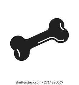Icono de Vector negro sólido de juguete de regalo de hueso de perro aislado fondo blanco alimento para mascotas merienda masticar objeto de diseño gráfico ilustración