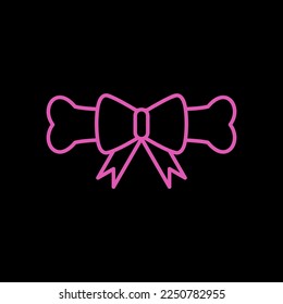 dog bone vector bow tie icon logo french bulldog puppy symbol doodle illustration graphic