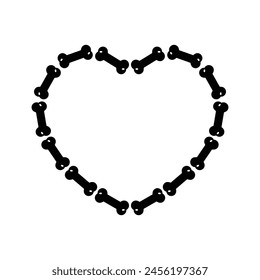 dog bone vector heart valentine icon logo symbol cartoon character doodle illustration Halloween isolated symbol clip art