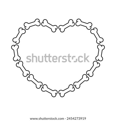 dog bone vector heart valentine icon logo symbol cartoon character doodle illustration Halloween symbol clip art isolated