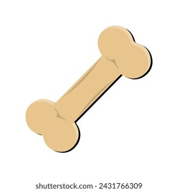Dog bone vector icon. Cartoon dog icon Flat Design Pet Care, bone toy mascot icon vector illustration design, Vector 10 Eps.