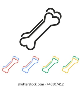 Dog bone vector icon. Illustration isolated on white background for graphic and web design.