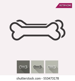 Dog bone vector icon. Illustration isolated for graphic and web design.