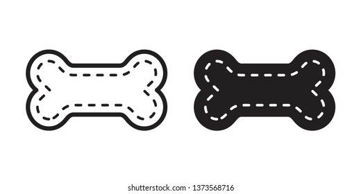 Dog bone vector icon logo symbol sign french bulldog pet cartoon illustration