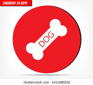 Dog bone vector icon , lorem ipsum Flat design