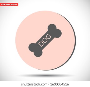 Dog bone vector icon , lorem ipsum Flat design