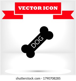 Dog bone vector icon , lorem ipsum Flat design