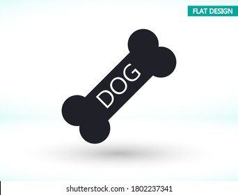 Dog bone vector icon , lorem ipsum Flat design