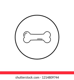 Dog bone vector icon, pet symbol. Simple, flat design for web or mobile app