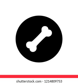 Dog bone vector icon, pet symbol. Simple, flat design for web or mobile app