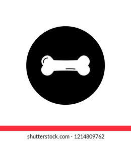 Dog bone vector icon, pet symbol. Simple, flat design for web or mobile app