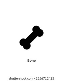 Dog bone vector icon. Pet toy and food symbol. Animal cartoon logo sign. Clip-art silhouette.