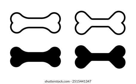 Dog bone vector icons set