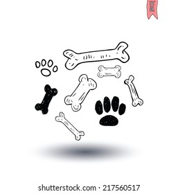 Dog Bone, vector illustration.