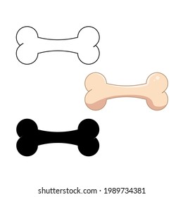 Dog bone vector illustration. Pets food sign on a white background