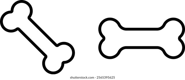 "Dog Bone Vector Line Icon Set: Playful and Cute Pet Designs"