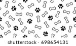 Dog Bone vector dog paw doodle Seamless pattern isolated wallpaper background