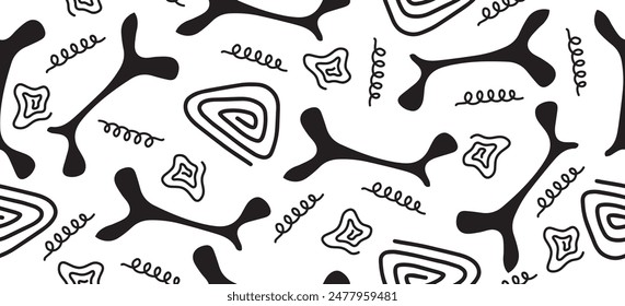 Dog Bone vector dog paw doodle Seamless pattern. Packaging paper design, pet food accessories package.