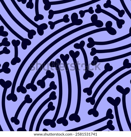 Dog Bone vector dog paw doodle Seamless pattern. Packaging paper design, pet food accessories package.