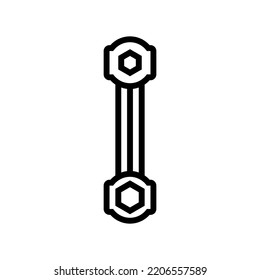 dog bone wrench tool line icon vector. dog bone wrench tool sign. isolated contour symbol black illustration