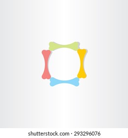dog bones in circle symbol design