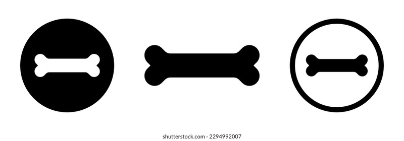 Dog bones icons. Puppy eat vector icon. Pet care concept.