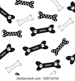 Dog bones on white background. Vector illustration