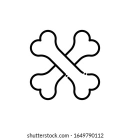 Dog Bones Vector Line Icon. illustration Style EPS 10 File