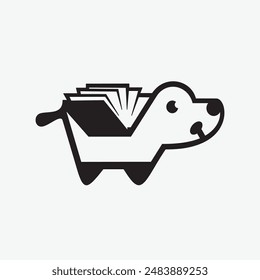 Plantilla de diseño de logotipo de libro de perros. Ilustración vectorial de concepto de logotipo para mascotas.