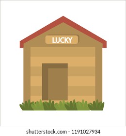 Dog booth color vector icon. Flat design